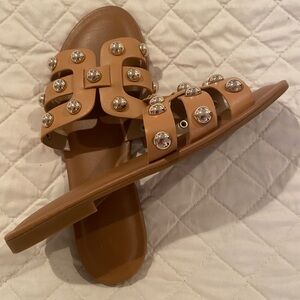 Tan Studded Sandals